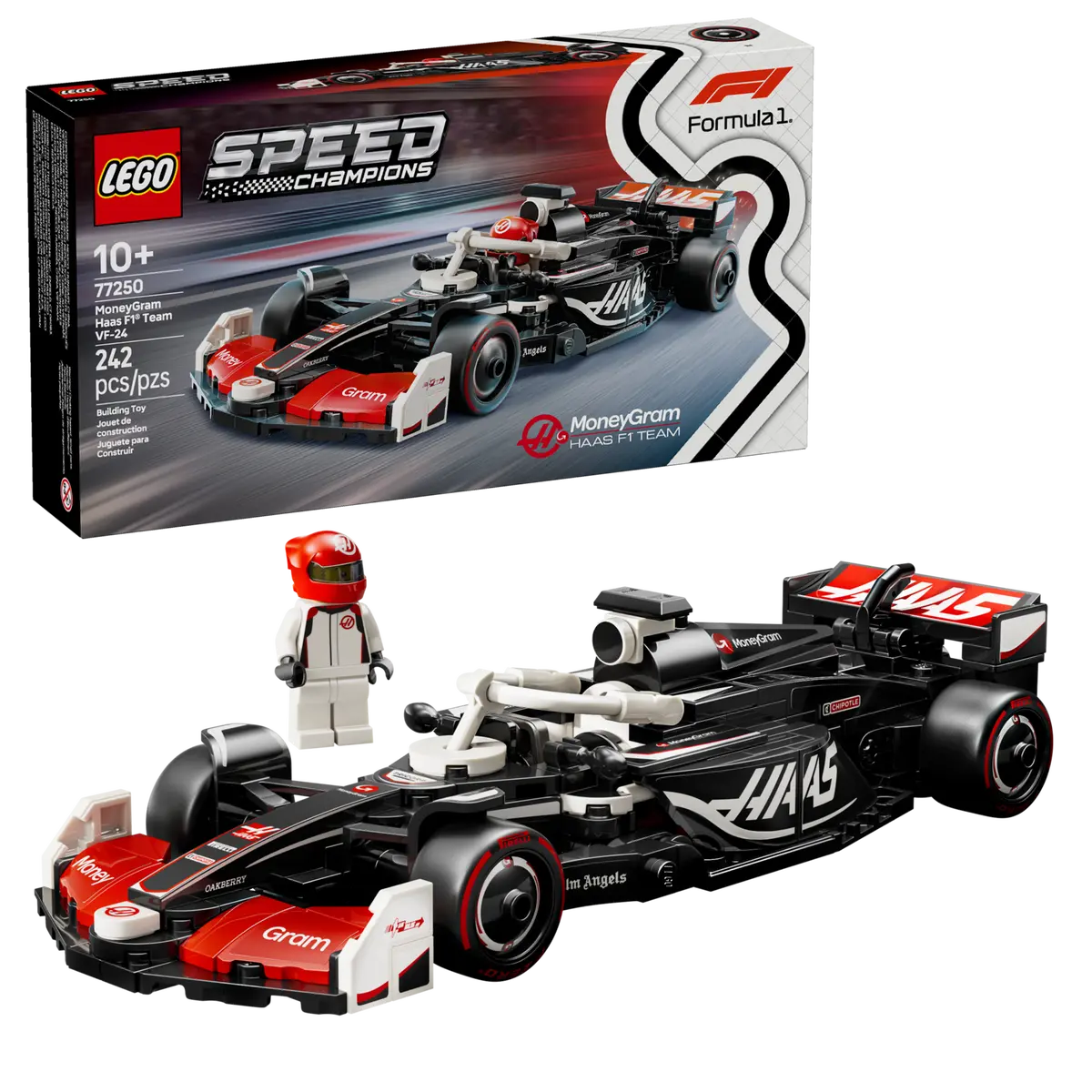 Cuburi si caramizi - Joc de Constructii LEGO® Speed ​​Champions - Mașina de Curse MoneyGram Haas F1® Team VF-24 77250