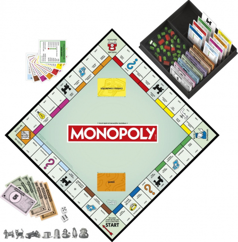 Jucarii & jocuri - Joc de Societate Monopoly Clasic, Joc de Tranzactii Imobiliare cu Strazile din Bucuresti, Original Hasbro in Limba Romana