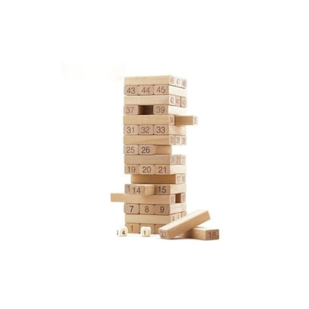 Jucarii, Copii & Bebe - Joc Jenga, din lemn, 54 de piese numerotate
