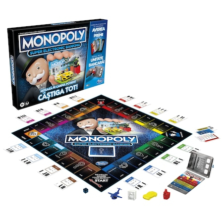 Joc de Societate  Monopoly Super Electronic Banking - Câștiga tot! - Cititor de Card inclus  - Original Hasbro in Limba Romana [1]