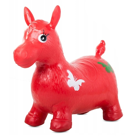 Jucarii interactive bebelusi - Jucarie calut gonflabil jumper pentru copii, 58x20x50cm, rosu