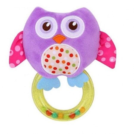 Jucarii interactive bebelusi - Jucarie cu Bilute,Bufnita mov 15 cm