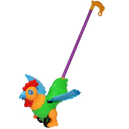 Jucarii de tras/impins - Jucarie de impins din plastic pentru copii in forma de cocos Nebunici