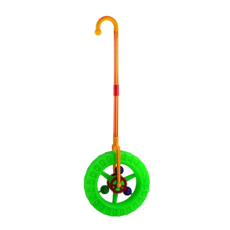 Skateboard - Jucarie de impins din plastic pentru copii in forma de roata, verde, 24 cm