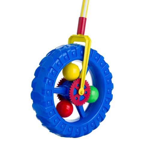 Jucarie de Impins pentru Interior sau Exterior - Model Roata Zornaitoare  Albastra [1]