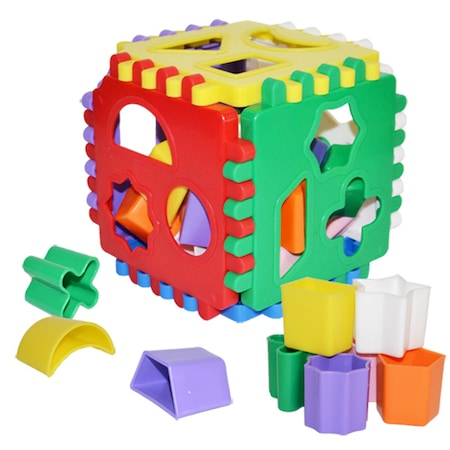 Jucarii bebelusi - Jucarie de sortat Roben Toys, Cubul educativ cu 24 piese