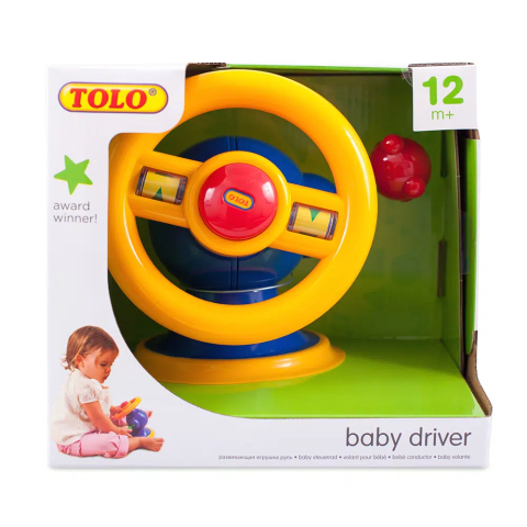 Jucarie Interactiva Bebelusi  – Volan Baby Driver cu Sunete si Ventuza pentru prinderea pe Scaunul sau Bord-ul Masinii, 12 luni+ [6]