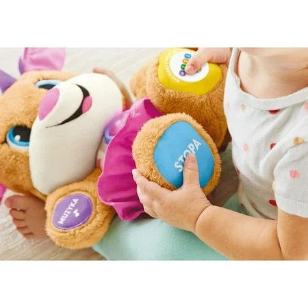 Jucarie Interactiva de Plus pentru Bebelusi, Catelusa Vorbitoare Sis, Include Tehnologia - 3 Etape de Dezvoltare'' in Limba Romana - Reclama TV [3]