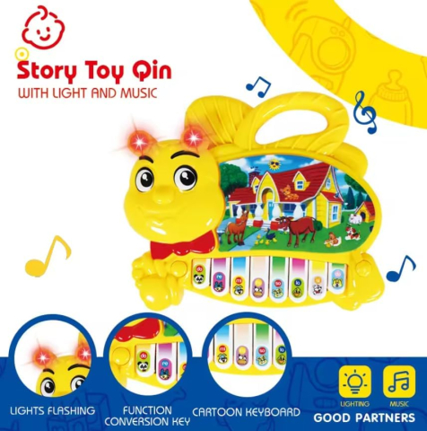 Jucarie Interactiva pentru Bebelusi - Pianina Electrica cu Animale  tip Albinuta  pentru  Copii mici -  Joaca prin Invatare -  Lumini și Sunete [5]