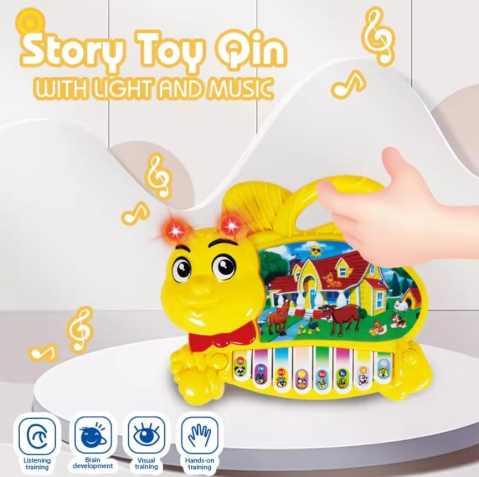 Jucarie Interactiva pentru Bebelusi - Pianina Electrica cu Animale  tip Albinuta  pentru  Copii mici -  Joaca prin Invatare -  Lumini și Sunete [4]