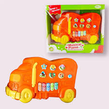 Jocuri si jucarii educative - Jucarie Interactiva pentru Bebelusi - Pianina Electrica cu Animale tip Camion pentru Copii mici - Joaca prin Invatare - Lumini și Sunete