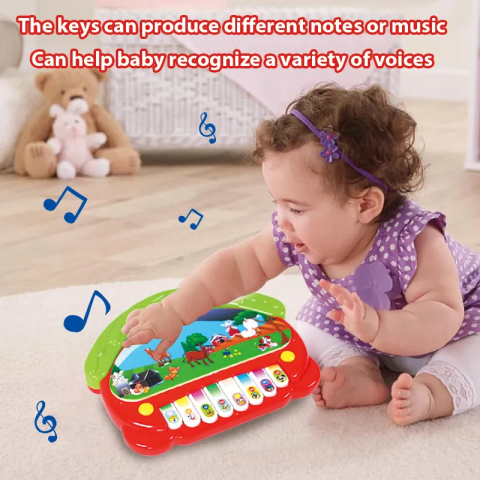 Jucarie Interactiva pentru Bebelusi - Pianina Electrica cu Animale tip  Casuta pentru Copii mici - Joaca prin Invatare - Lumini și Sunete [2]