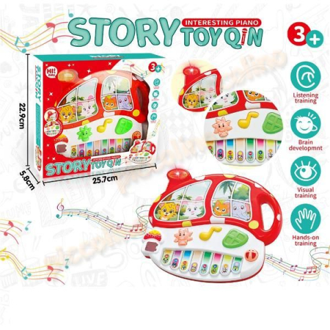 Jocuri si jucarii educative - Jucarie Interactiva pentru Bebelusi - Pianina Electrica cu Animale tip Ciupercuta  pentru Copii mici - Joaca prin Invatare - Lumini și Sunete