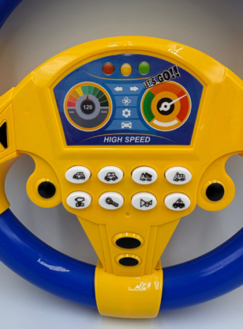 Jucarie Interactiva pentru Copii  Volan Steering Wheel Toy for Kids, Driving Learning Toy for Kids - Albastru cu Galben [6]