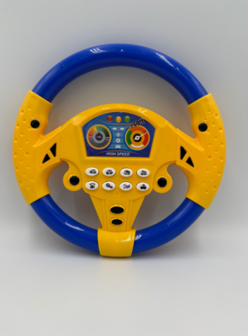 Jucarie Interactiva pentru Copii  Volan Steering Wheel Toy for Kids, Driving Learning Toy for Kids - Albastru cu Galben [4]