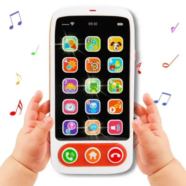 Jucarii interactive bebelusi - Jucarie Interactiva Smartphone pentru Bebelusi,  Ecran Tactil cu Sunete si Lumini, Functii de Invatare Numere/Recunoastere/Muzica/ Efecte, Volum Reglabil