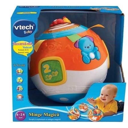 Jucarii interactive bebelusi - Jucarie interactiva Vtech - Minge magica, limba romana