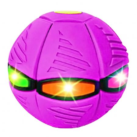 Jucarii interactive - Jucarie Mingea Magica, Ufo FlyBall™ cu 6 LED-uri, tip Ozn pentru joaca in Familie sau cu Animale Domestice - Mov