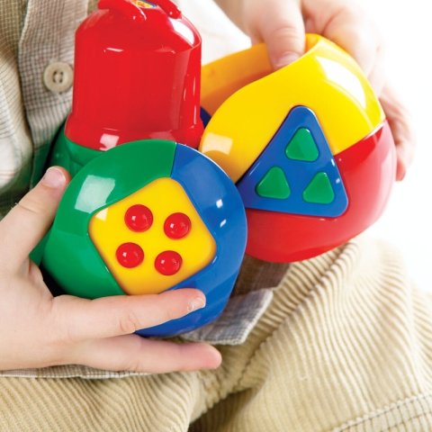 Jucarie Senzoriala pentru Bebelusi TOLO - Minge in forma de Puzzle, 3 in 1, Interactiva, Colorata, 6 luni+ [3]