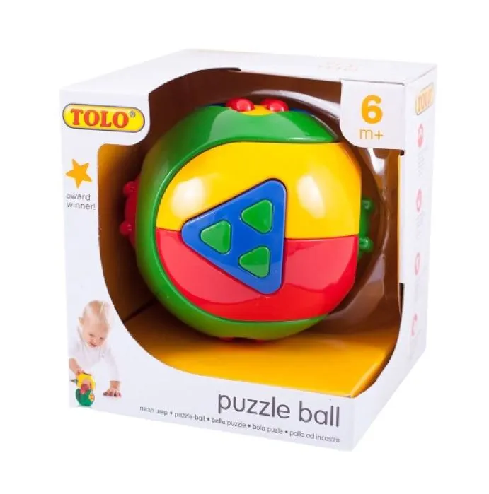 Jucarie Senzoriala pentru Bebelusi TOLO - Minge in forma de Puzzle, 3 in 1, Interactiva, Colorata, 6 luni+ [4]