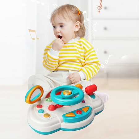 Jucarie volan interactiv, multifunctional cu lumini si muzica, simulare condus,pentru fete si baieti, 1, 2, 3, 4 ani [6]