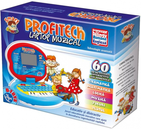 Laptopuri, tablete si gadget-uri copii - Laptop Muzical Pentru Copii Bilingv Romana -Engleza 60 functii