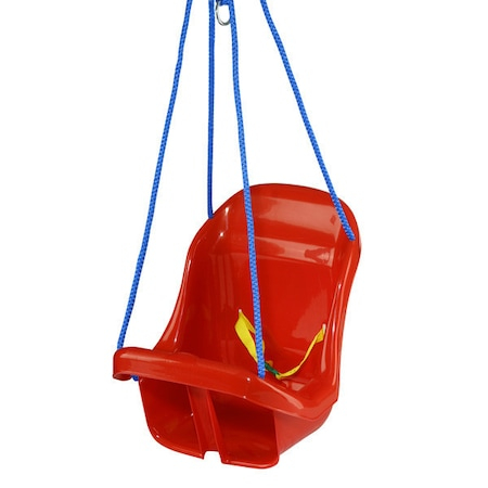 Leagane copii - Leagan Baczek cu spatar din plastic 40 CM Inaltime - Rosu