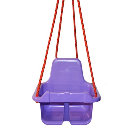Leagan pentru Copii din plastic cu Spatar pentru Interior sau Exterior , Rezistent,Stabil si Usor, Franghii Incluse - MOV [3]