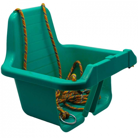 Leagan pentru Copii din plastic cu Spatar pentru Interior sau Exterior , Rezistent , Stabil si Usor, Franghii cu Inele Metalice de Prindere  Incluse - TURCOAZ [1]