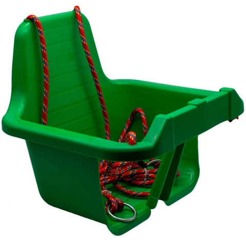 Leagan pentru Copii cu Spatar pentru Interior sau Exterior , Rezistent , Stabil si Usor, Franghii  cu Inele Metalice de Prindere Incluse -  VERDE INCHIS [1]