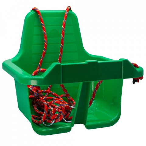 Leagane copii - Leagan pentru Copii cu Spatar pentru Interior sau Exterior , Rezistent , Stabil si Usor, Franghii  cu Inele Metalice de Prindere Incluse -  VERDE INCHIS