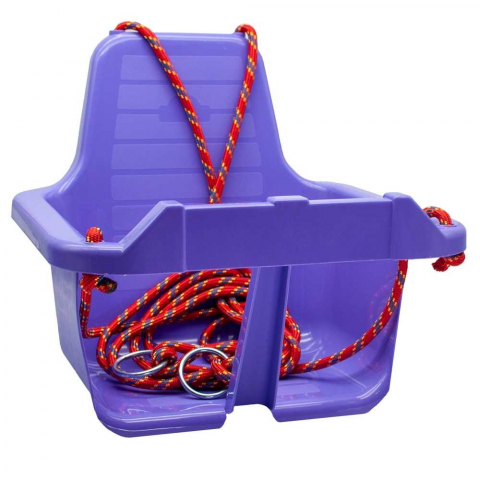 Leagan pentru Copii din plastic cu Spatar pentru Interior sau Exterior , Rezistent,Stabil si Usor, Franghii Incluse - MOV [2]