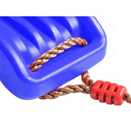 Leagan pentru copii din plastic fara spatar, Welora®, Stabil si Usor, Franghii Incluse, Rezistent 100kg, Calitate Premium, Dimensiuni 44 x 17 x 7.5 cm, Albastru [5]