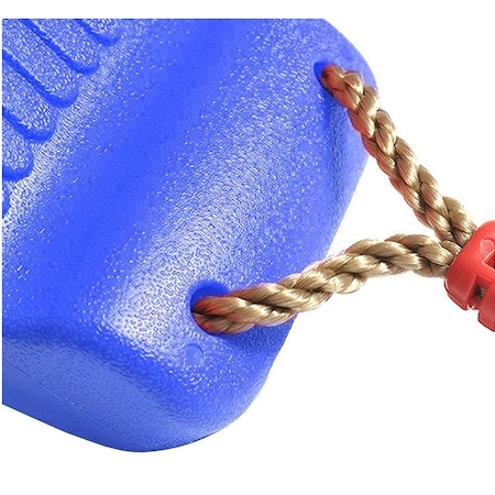 Leagan pentru copii din plastic fara spatar, Welora®, Stabil si Usor, Franghii Incluse, Rezistent 100kg, Calitate Premium, Dimensiuni 44 x 17 x 7.5 cm, Albastru [8]