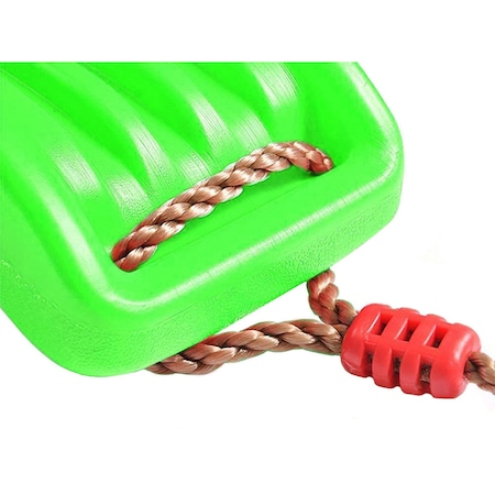 Leagan pentru copii din plastic fara spatar, Welora®, Stabil si Usor, Franghii Incluse, Rezistent 100kg, Dimensiuni 44 x 17 x 7.5 cm, Verde [5]