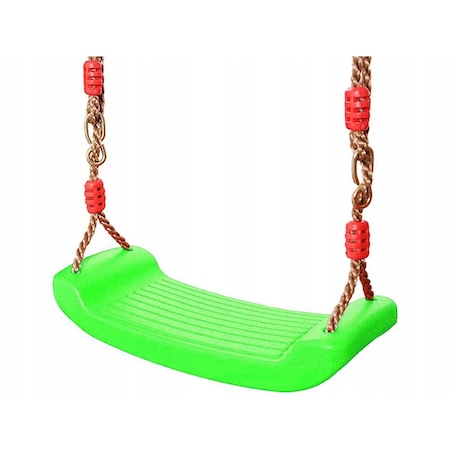 Leagane copii - Leagan pentru copii din plastic fara spatar, Welora®, Stabil si Usor, Franghii Incluse, Rezistent 100kg, Dimensiuni 44 x 17 x 7.5 cm, Verde