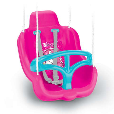 Leagan cu Spatar si Centura de Siguranta,  Exterior sau Interior, Bara Protectie Detasabila,, Franghie Ajustabila, KidsProtect  Unicorn [1]