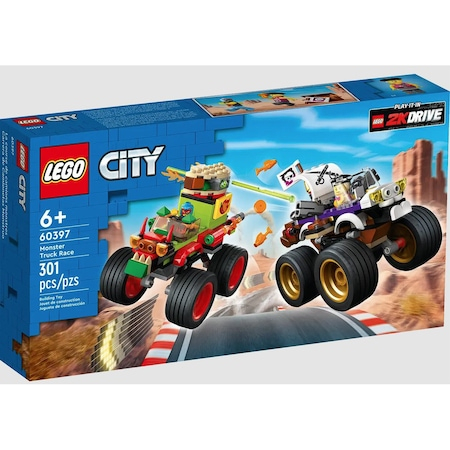 Seturi de constructie - LEGO® CITY - Cursa cu monster truck-uri 60397, 301 piese