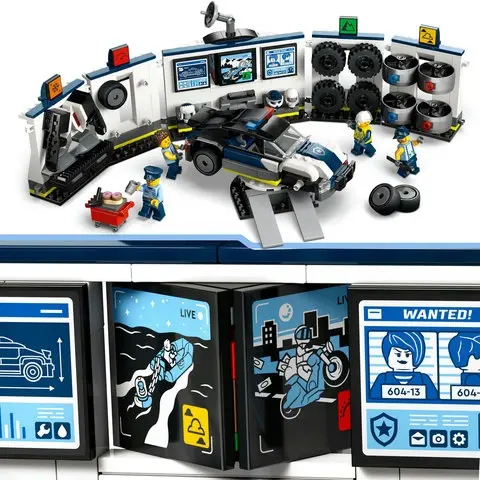 LEGO® City - Custom Police Car Garage - Garaj Personalizat pentru Mașini de Poliție - 489 Piese, 6 Ani + [2]