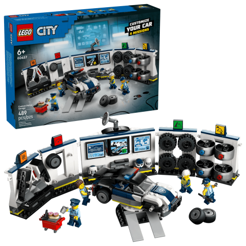 LEGO® City - Custom Police Car Garage - Garaj Personalizat pentru Mașini de Poliție - 489 Piese, 6 Ani + [1]