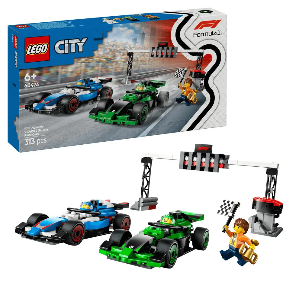 Set Constructii LEGO® City - Grila de Start F1® cu 2x Masini de Curse de Formula 1,  60474, 313 piese, 6 ani+ [8]