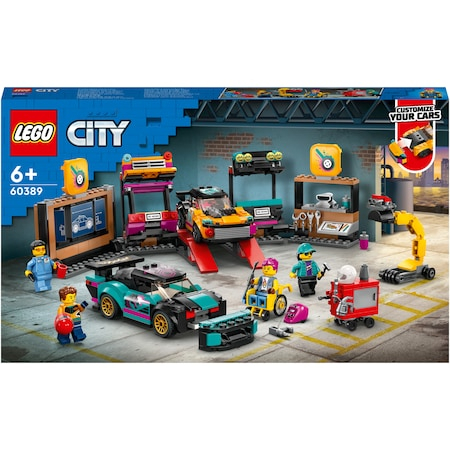 Seturi de constructie - LEGO® City - Service pentru personalizarea masinilor 60389, 507 piese