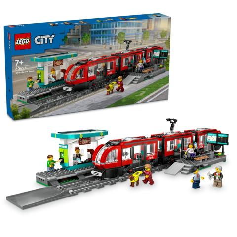 Jucarii in Reclama TV - Mega Set de Constructii - LEGO® City Stație și Tramvai Rosu  în Centrul Orașului , 811 Piese , 7 ani +