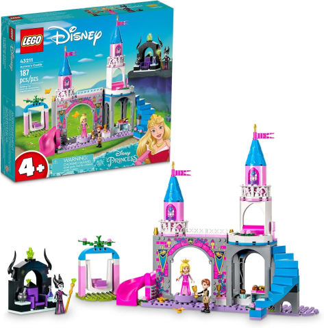Cuburi si caramizi - LEGO Disney Castle of the Princess Aurora Frumoasa Adormită, Prințul Philip și Maleficent