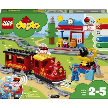 LEGO DUPLO - Tren cu aburi 10874, 59 piese [0]