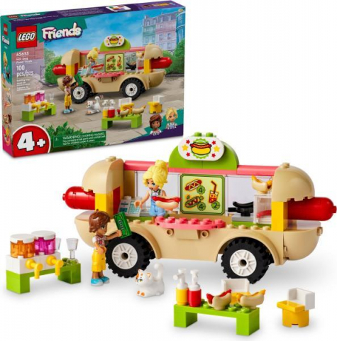 Cuburi si caramizi - LEGO® Friends - Noua Generatie - Chariot, Camionul cu Hot Dog din Orasul Heartlake, 100 Piese