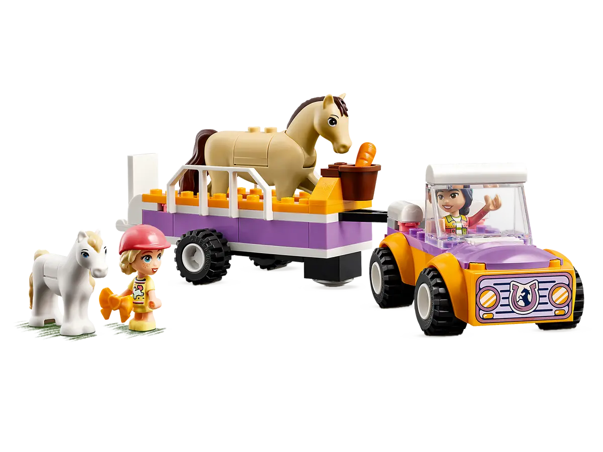 Cuburi si caramizi - LEGO® Friends Noua Generatie : Remorcă cu Cal și Ponei,set pentru iubitorii de Animale