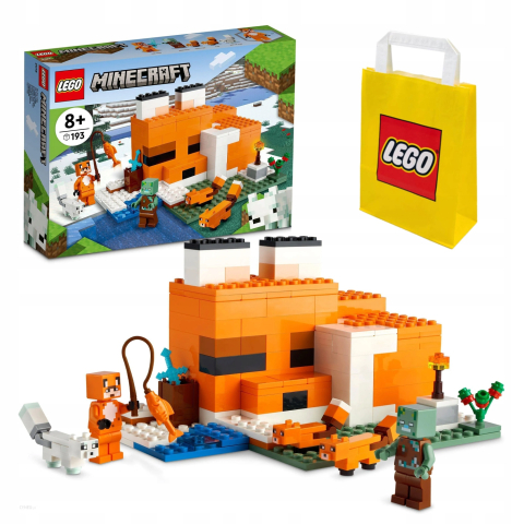 Jucarii & jocuri - LEGO Minecraft 21178 Fox Habitat - Bârlogul Vulpii