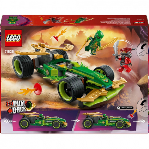 Seturi de constructie - Joc de Constructii - Lego Ninjago Masina de Curse Pull-Back a lui Lloyd , 181 Piese