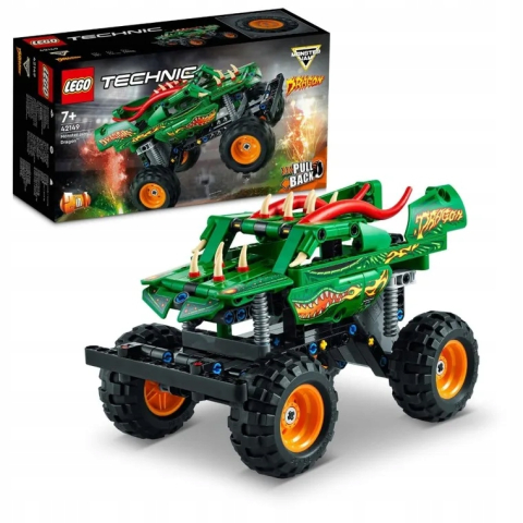 Seturi de constructie - Set de Constructii LEGO Technic  2 in 1 Monster Jam Dragon